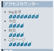 アクセスカウンターの画像表示の例