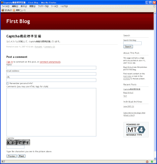 Captcha機能