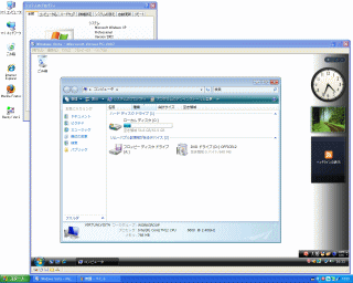 Windows XP上のVirtual PC 2007でWindows Vistaを動作させたところ
