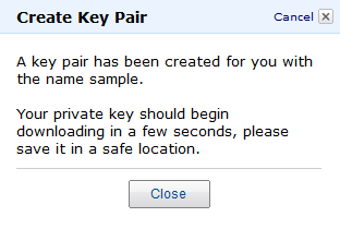 Key Pairの作成が終わったところ