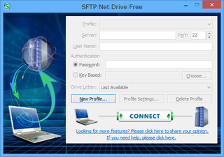 SFTP Net Driveを起動したところ