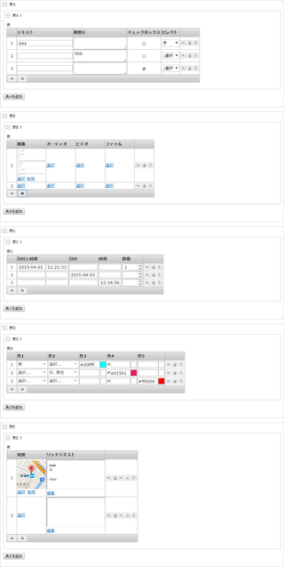 FLCFExtensionプラグインの例(表)