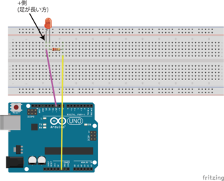 ArduinoとLEDとの接続